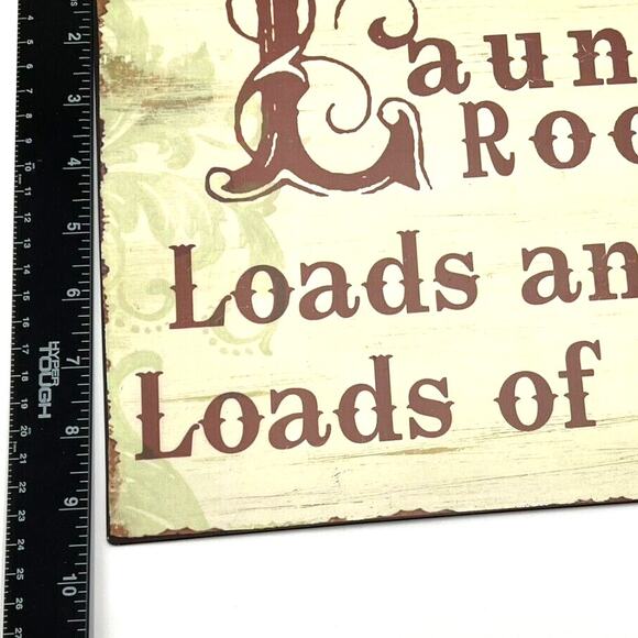 LAUNDRY ROOM wall sign art 9.5x14 Vintage Look Rustic Metal Retro Hobby Lobby - Picture 2 of 4